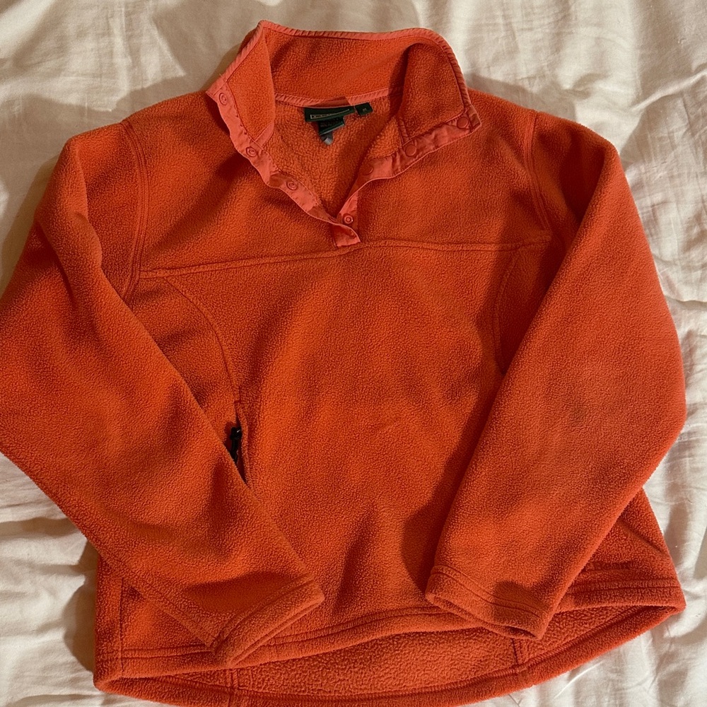 L.L. Bean Orange Fleece Pullover